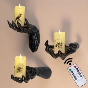 3pcs Creepy Hands Halloween Wall Decor - LED Lights with‎ Remote Control